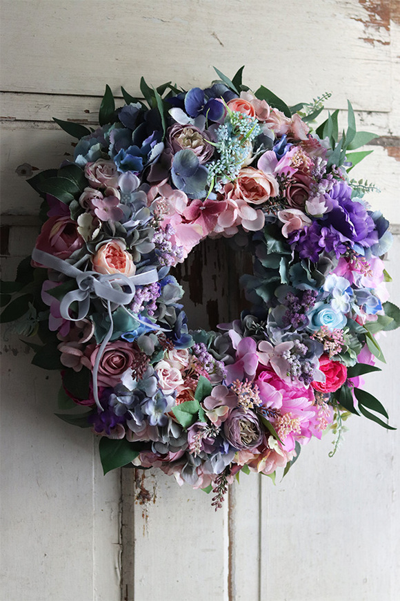 Hestiga, kolorowy wianek na drzwi, śr.46cm 