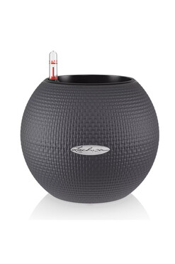 Puro, elegancka donica z nawadnianiem, szara, wym.16.5x20cm 