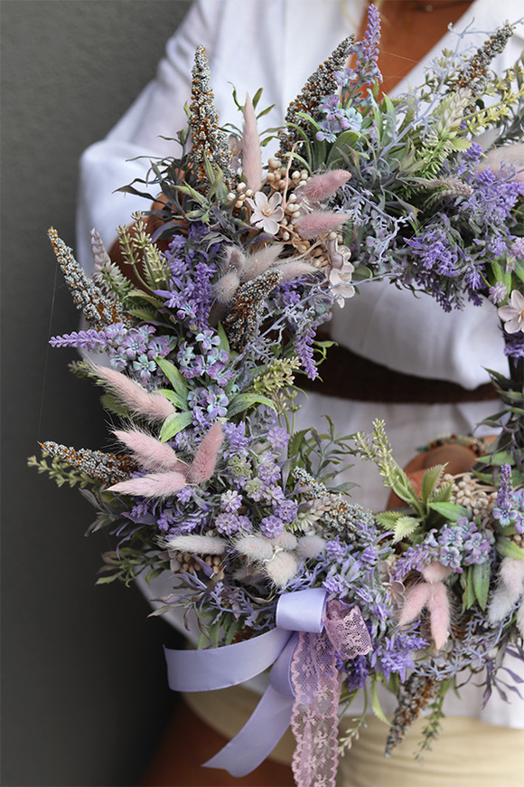 Lavendula, wianek dekoracyjny z lawendą