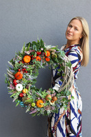 Poranna Refina, jesienny wianek z dyniami