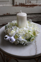 biały stroik komunijny, Pierwsza Komunia Św., wym.14x23cm 