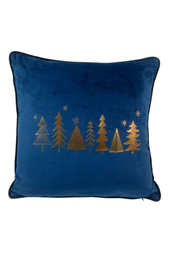 Christmas, poduszka dekoracyjna, niebieska choinka, wym.40x40cm