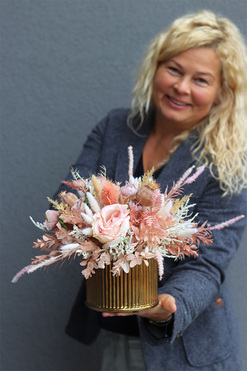 Melista, jesienna kompozycja w naczyniu, wym.31x35cm