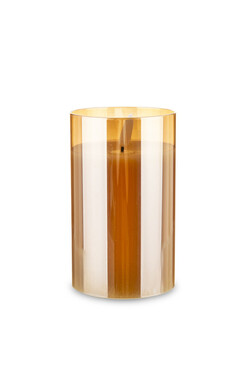 Cerrice Amber, migocząca świeca LED w szkle, wys.12.5cm