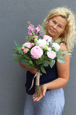 Pink Lussano, bukiet nagrobny, dł.65cm 