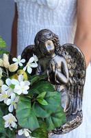 dekoracja nagrobna z aniołem, Mary Angelita, wym.25x27x30cm