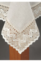 Annette obrus lniany z koronką szary