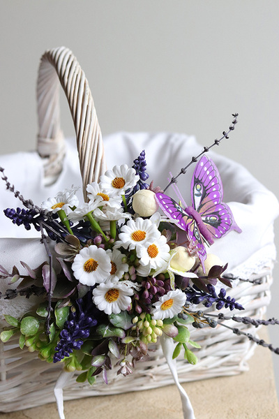 Fiolesia, dekorowany koszyczek wielkanocny