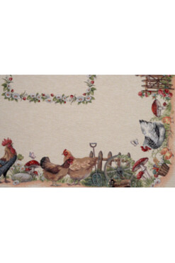 Wsi Wesoła, obrus gobelinowy serweta, 98x98cm