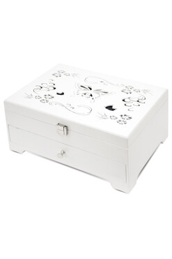Astoria, szkatułka na biżuterię z szufladą, wym.13.5x26x15cm 