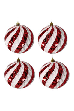 XMAS Classic, bombka plastikowa zawieszka D, kpl.4szt śr.10cm