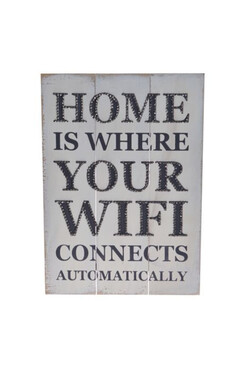 WiFi, obraz drewniany z cyrkoniami, 33x40cm