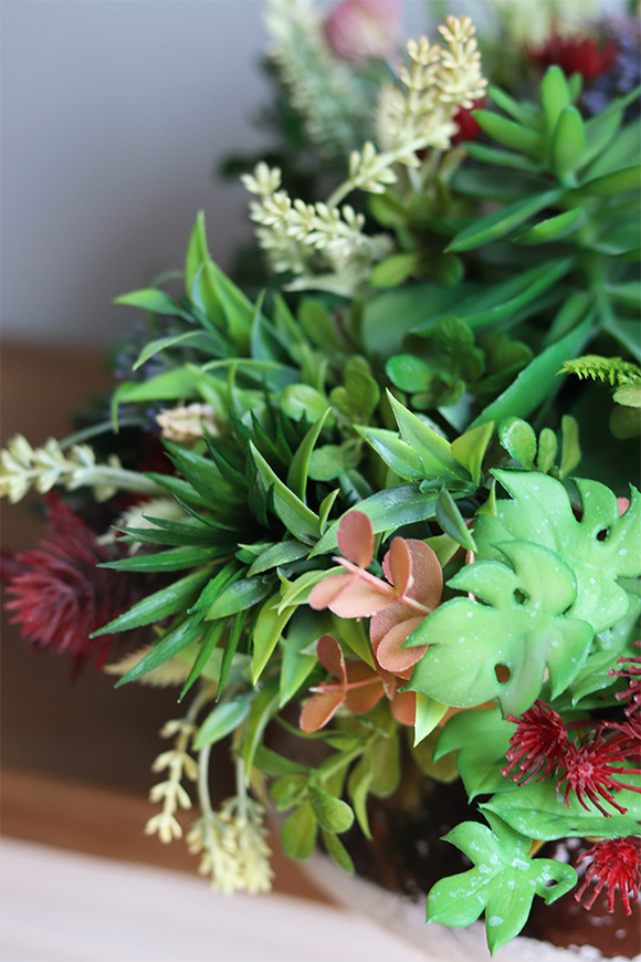 Green Helita, kompozycja sukulenty w miedzianej misie