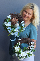 Florena Bird Blue, wianek dekoracyjny z ptaszkiem