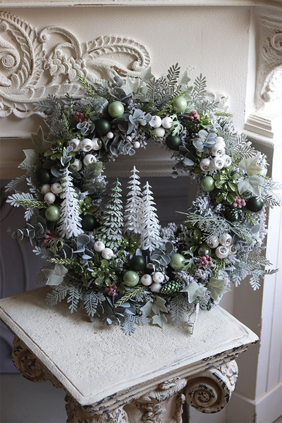 Leśny Zimowy, wianek bożonarodzeniowy z choinkami, śr.44cm