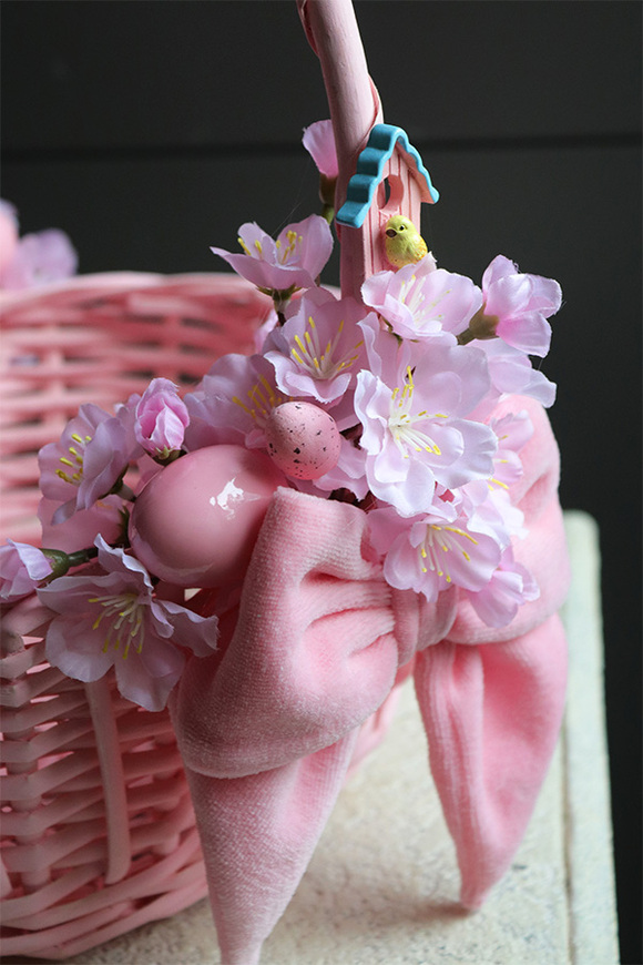 Sweet Pink, dwustronnie dekorowany koszyczek wielkanocny