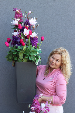 Hiacyntana, wiosenna kompozycja roślinna, wys.106cm