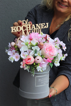 Velveto Refani 2, welurowy flowerbox z dedykacją, wys.34cm 