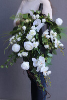 Ellenia, bukiet nagrobny do położenia, biały