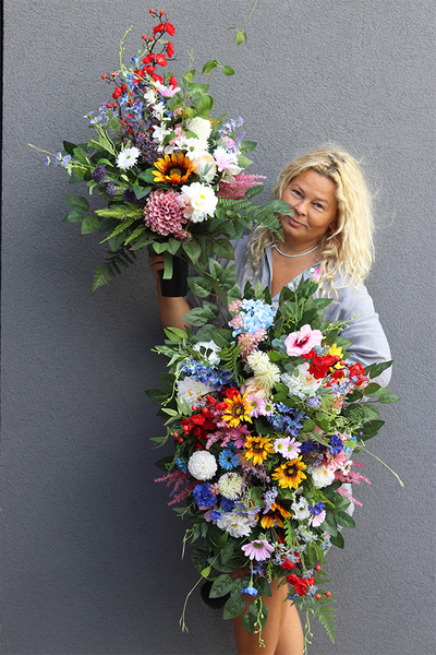 Klimasa Kolory, fioletowa wiązanka nagrobna