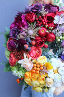 bogaty tęczowy wianek, Kolory Świata 2, śr.48cm