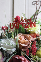 Felinea, welurowy flowerbox z życzeniami, wys.49cm 