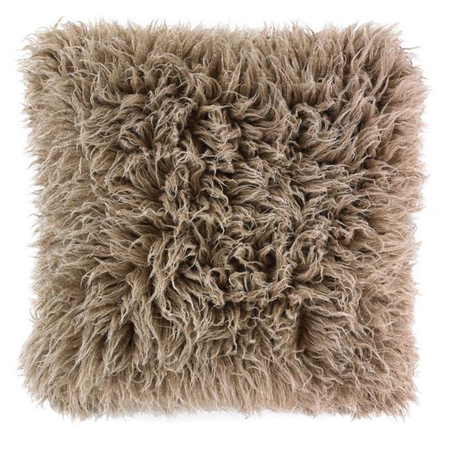 Fluffy Alpaka, poduszka dekoracyjna z futerkiem, beżowa, wym.50x50cm 