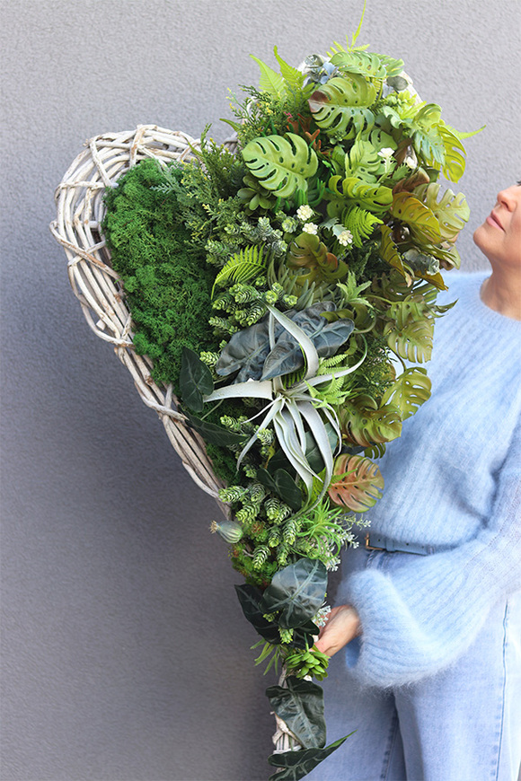 Serce Zielone Suculentasa, walentynkowa dekoracja