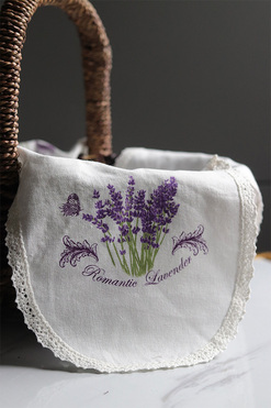 Romantic Lavender, bawełniana serwetka do pieczywa, wym.56x56cm