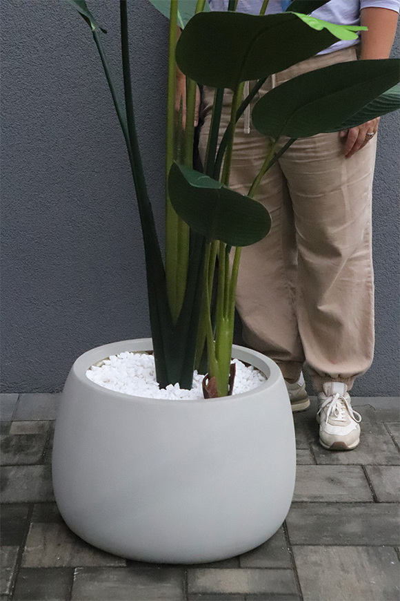 Bananowiec Concrete Bowl sztuczna roślina w donicy