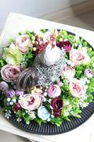 Klementi Easter, wielkanocny stroik na czarnej tacy