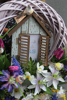 Mój Domek, wiosenny wianek z ramką na zdjęcie