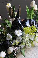 Czarny Piotruś, stroik wielkanocny z zajączkiem