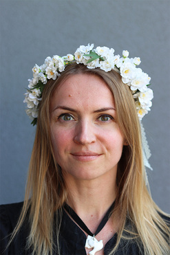 OD RĘKI elegancki wianek na głowę Blancana, rozmiar uniwersalny