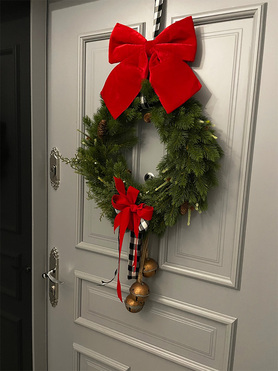 świąteczny wianek W Domu u Magdy Red, śr.48cm 