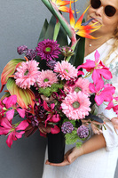 Pink Lerte, bukiet nagrobny we wkładzie, dł.72cm