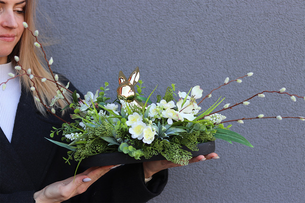 Black Easter Złoty Zając, stroik wielkanocny