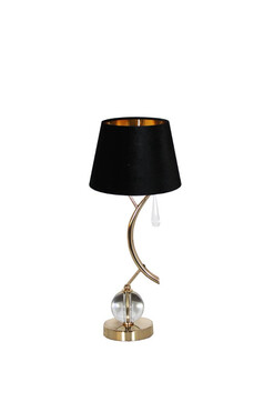 Golden Branch, lampa stołowa z abażurem, czarno-złoty stożek, wys.53cm