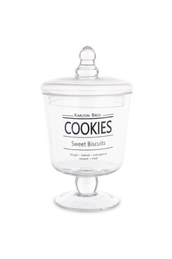 Sweets&Treats, szklana bomboniera na nodze G, wym.22x12x12cm