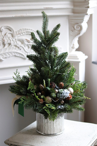 Mini Xmas Tree, realistyczna choinka świąteczna z przybraniem LED