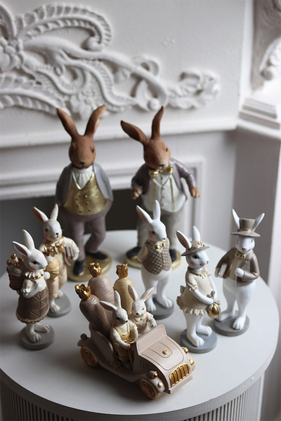 Bunny Gentleman, figurka wielkanocna zajączek	