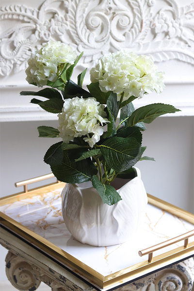 doniczkowa hortensja Kremowa, wysokiej jakości sztuczne kwiaty