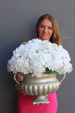 Carlos kompozycja kwiatowa z hortensji, wys.48cm