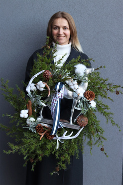 OD RĘKI W Modrzewiach, bożonarodzeniowy wianek, śr.72cm