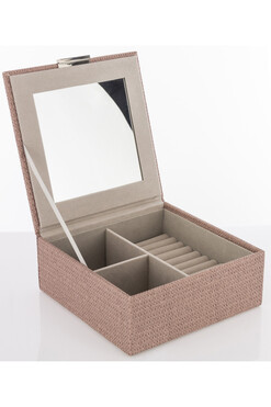 Audrey B, szkatułka na biżuterię z przegródkami, wym.7x18x18cm