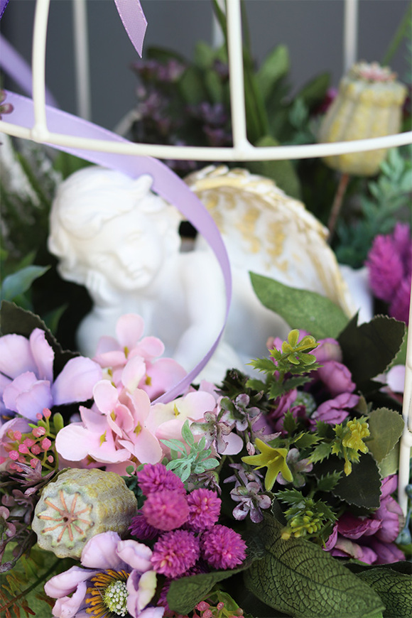 Santo, dekoracja nagrobna w klatce, wys.39cm 