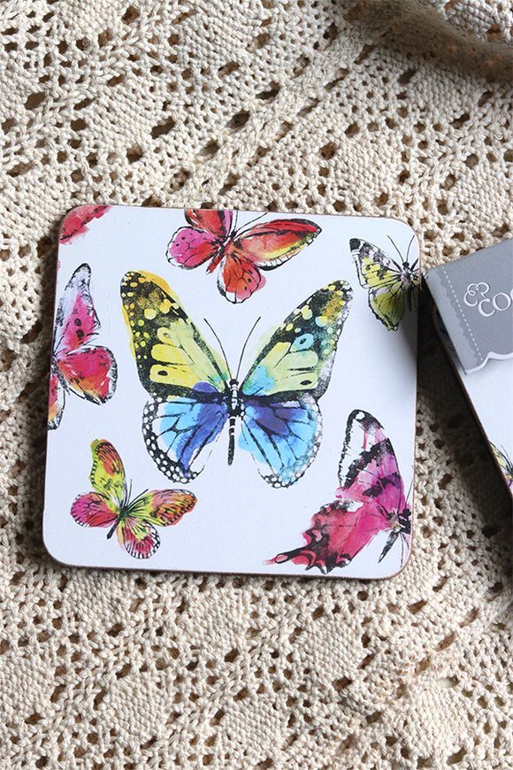 Motyle, podkładki pod kubek korkowe
