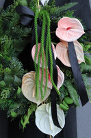 Anturium Blush, wieniec nagrobny z anturium