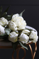 Peonie White Candy, gałązka sztucznej peonii