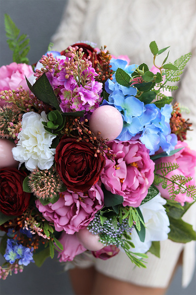 Delfinia, welurowy flowerbox wielkanocny, wym.52x40cm